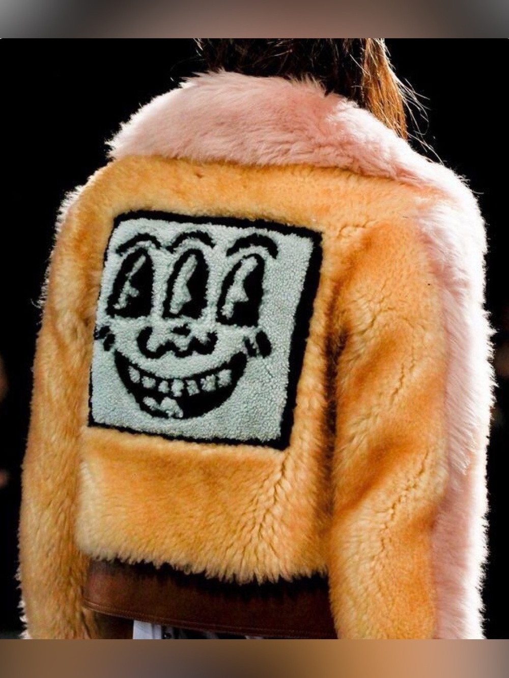 Coach X Keith Haring Shearling Coat Jacket Size 10 Lamb Leather Bomber